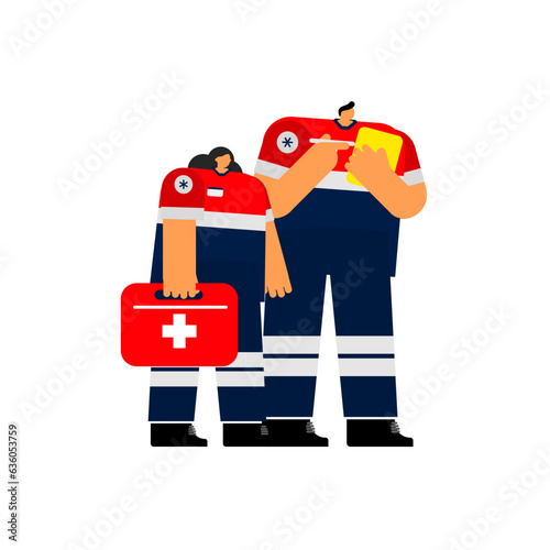 Cartoon Character of Emergency medical technician, paramedic.