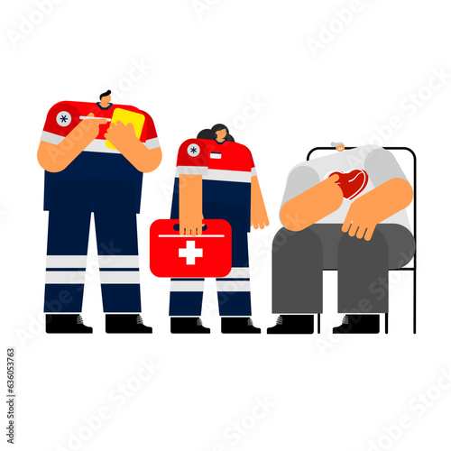Cartoon characters of healthcare's elderly.