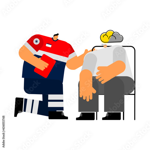 cartoon of the eldely  health problem with cerebrovascular accident.
