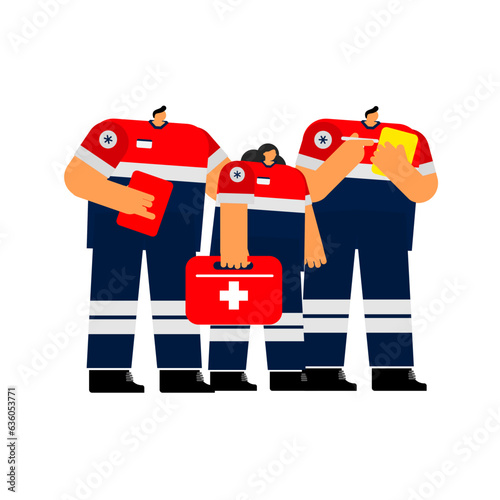 Cartoon characters of the emergency medical team.