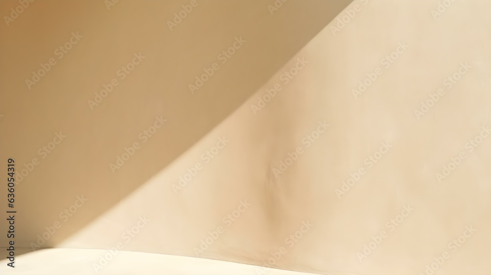 Empty Room in beige Colors with Shadows on the Wall. Elegant Studio Background for Product Presentation.
Empty Room in beige Colors with Shadows on the Wall. Elegant Studio Background for Product Presentation.
