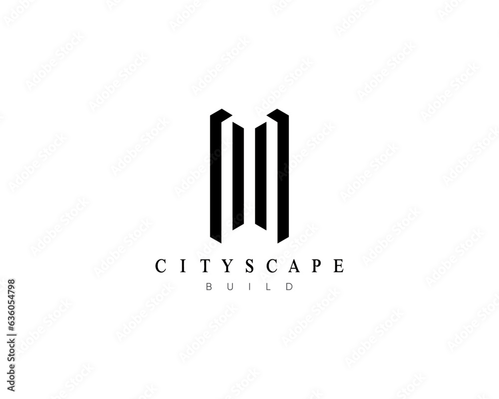 Modern cityscape logo design concept. Design for building, apartment, architecture, construction, structure and planning.