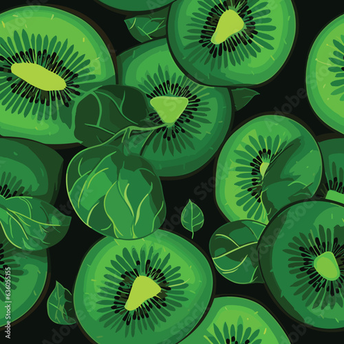 Seamless Colorful kiwi Pattern. Seamless pattern of kiwi in colorful style. Add color to your digital project with our pattern!