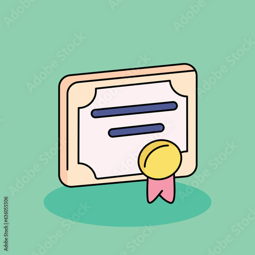 Certificate Free vector cartoon icon illustration. customer experience icon concept isolated . flat cartoon style
