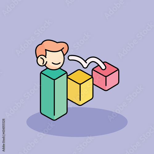 Growth Free vector cartoon icon illustration. customer experience icon concept isolated . flat cartoon style