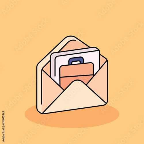 Job Offer Mail Free vector cartoon icon illustration. customer experience icon concept isolated . flat cartoon style