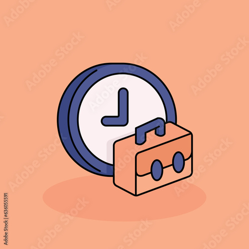 Part Time Job Free vector cartoon icon illustration. customer experience icon concept isolated . flat cartoon style