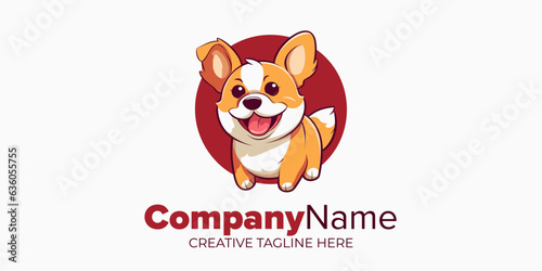 Corgi Cartoon Illustration: Ideal Vector Graphic for Petshop, Veterinary Clinic, Logo, Icon, Design, Poster, Flyer, and Advertisement