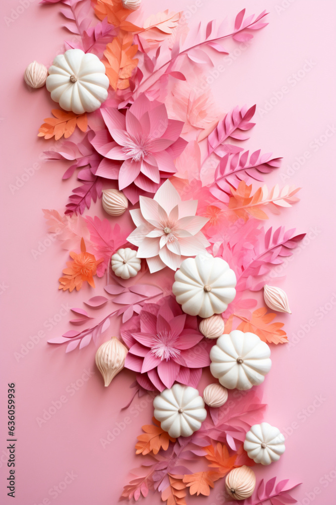 Pink pumpkin backhround,generative ai image Pink pumpkin backhround,generative ai image