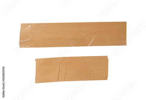 2 brown tape attached to a sheet of paper with png transparent background