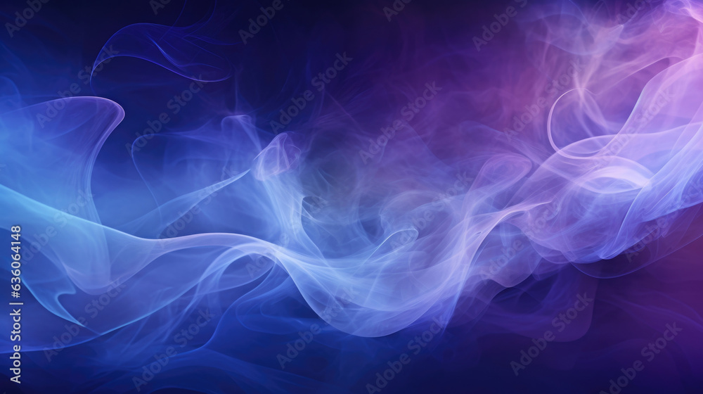 A vast expanse of glowing blue and purple ripples that float across the sky accompanied by spiraling Abstract wallpaper backgroun