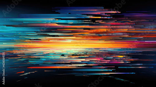 A digital glitch art piece that appears to transform abstract shapes and colors in an unpredictable fashion. Abstract wallpaper backgroun photo