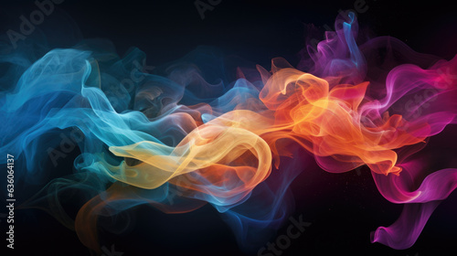 A continuous stream of wispy glowing trails of smoke that travel upwards to ilrate the movement of airborne Abstract wallpaper backgroun