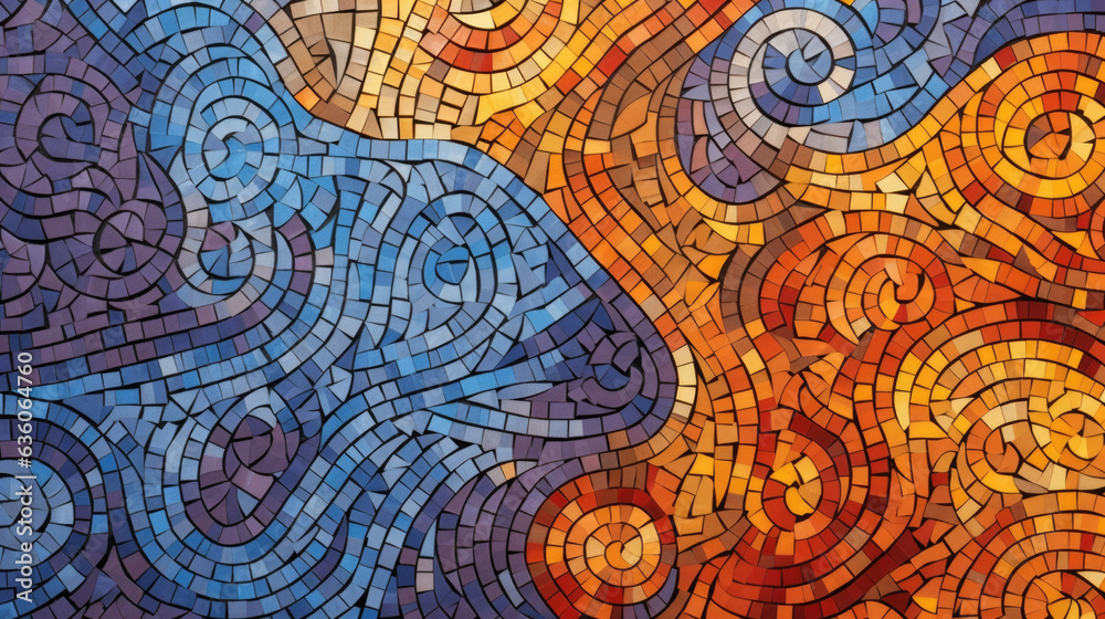 A twotone mosaic pattern where the colors are arranged in a repeating abstract pattern. Abstract wallpaper backgroun A twotone mosaic pattern where the colors are arranged in a repeating abstract pattern. Abstract wallpaper backgroun