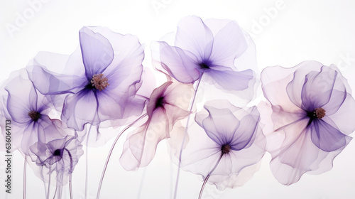 A tering of translucent purple petals frozen against a stark white background symbolizing the beauty Abstract wallpaper backgroun