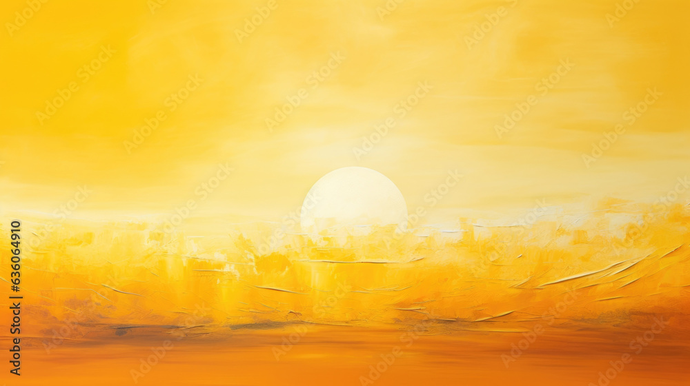 A painting of the horizon merging two colors in a gradient starting from the blazing yellow of the sun Abstract wallpaper backgroun
