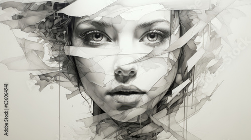 A morphlike effect where a single shape starts out visible and then fades away until only the outline Abstract wallpaper backgroun
