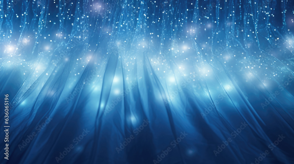A curtain of soft blue light pouring from the heavens above radiating a bright effervescent warmth. Abstract wallpaper backgroun