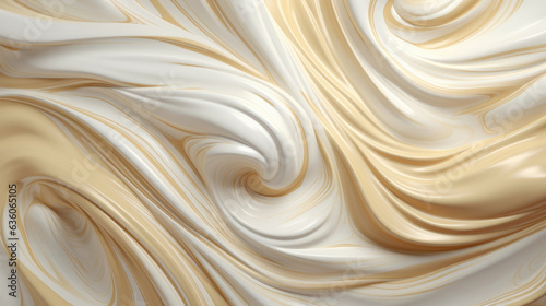 A swirling white mass of condensed milk gathered within a confined space with shimmering strands of it Abstract wallpaper backgroun