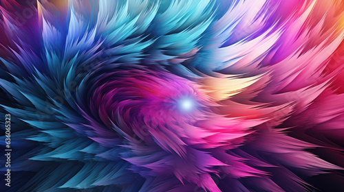 Iridescent Furpuff Swirl Craft a mesmerizing hypnotic effect by combining bright colors 3D fur models Abstract wallpaper backgroun