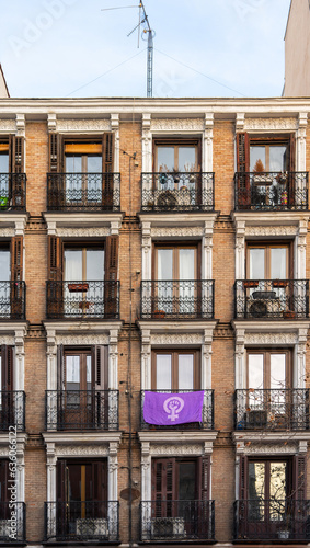 Purple Feminist Symbol On A Facade On The Streets.
 photo