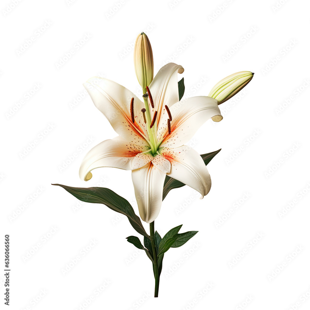 Gorgeous lily bloom against transparent background Gorgeous lily bloom against transparent background