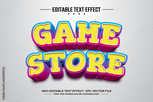 Game store 3D editabel text effect template