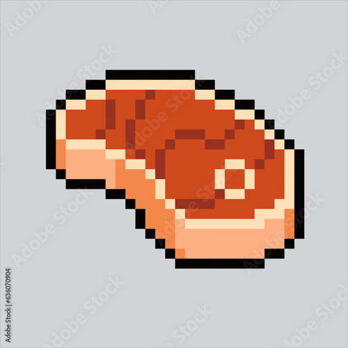 Pixel art illustration Steak. Pixelated Steak. Steak meat food icon pixelated
for the pixel art game and icon for website and video game. old school retro.