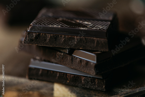 Dark chocolate bars photo