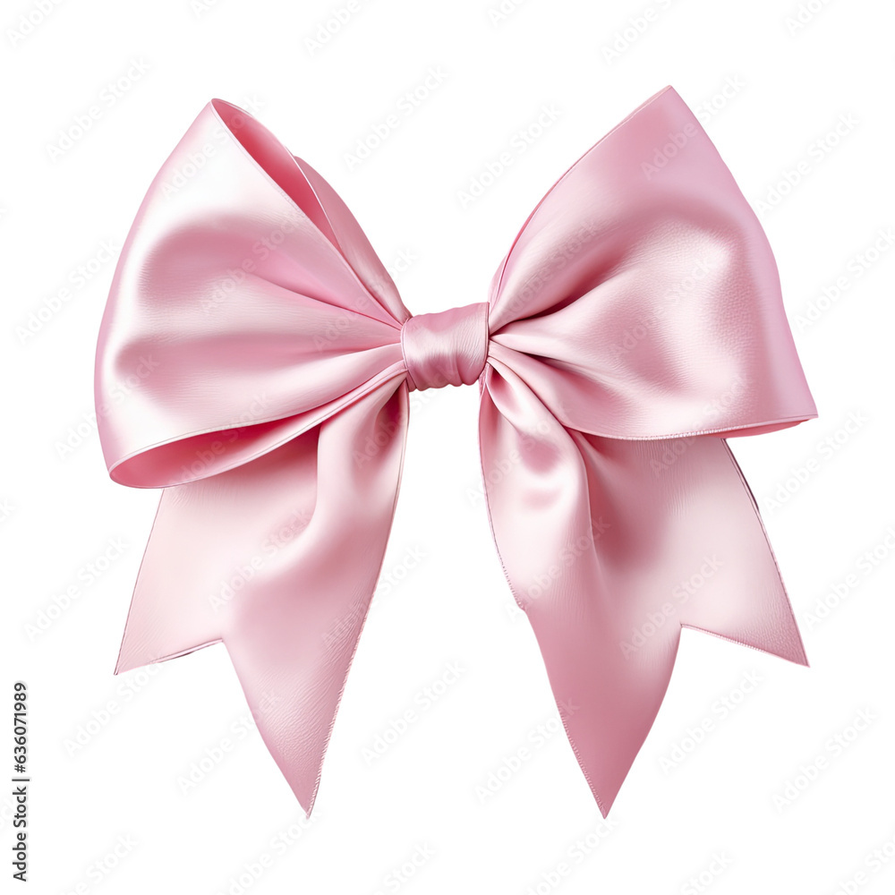 Close up image of a transparent background with a big pink ribbon bow for decoration design Close up image of a transparent background with a big pink ribbon bow for decoration design