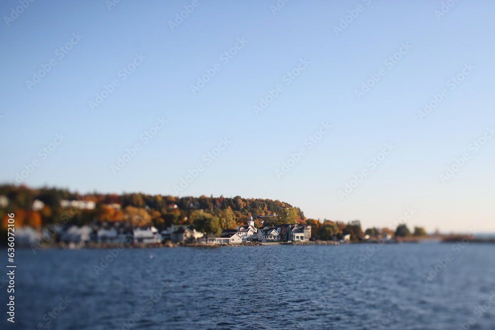Mackinac Island And Harbor On A Beautiful Autumn Morning Mackinac Island And Harbor On A Beautiful Autumn Morning