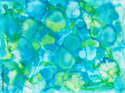 Blue and green watercolor abstract background