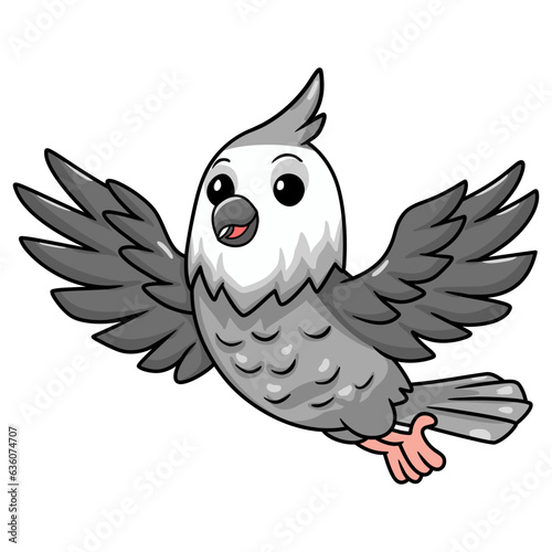 Cute whiteface cockatiel bird cartoon