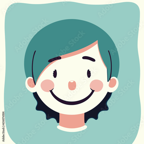 Vector illustration of happy smiling child face