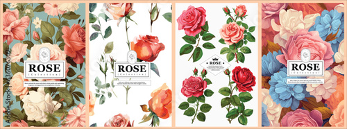 Elegant Rose Collection: Realistic Vector Floral Illustrations for Backgrounds, Patterns, and Wedding Invitations