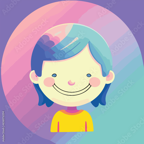 Vector illustration of happy smiling child face