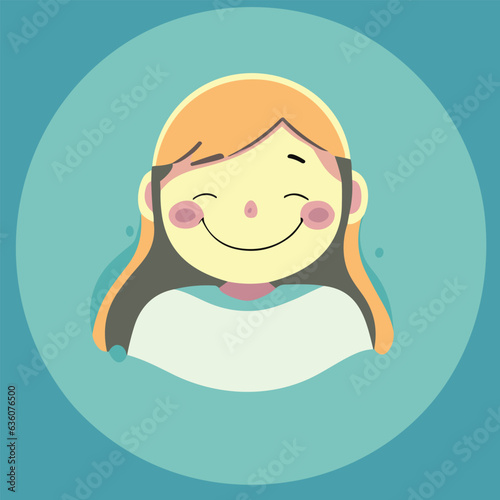 Vector illustration of happy smiling child face