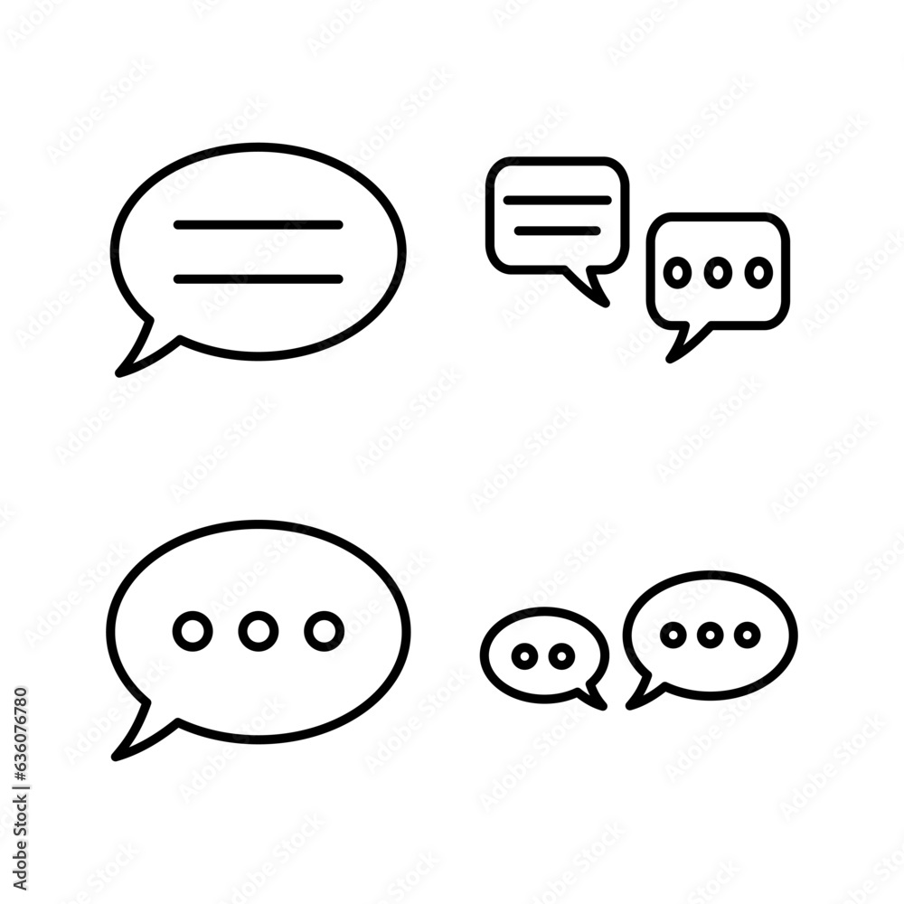 Chat icon vector. Chat Icon in trendy flat style isolated. Speech bubble symbol Chat icon vector. Chat Icon in trendy flat style isolated. Speech bubble symbol