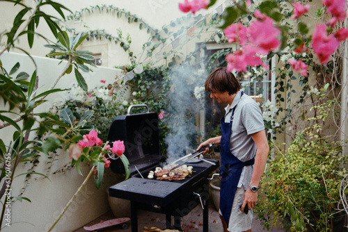 Barbecue in the garden photo