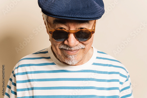 Trendy Senior Smiling Man
