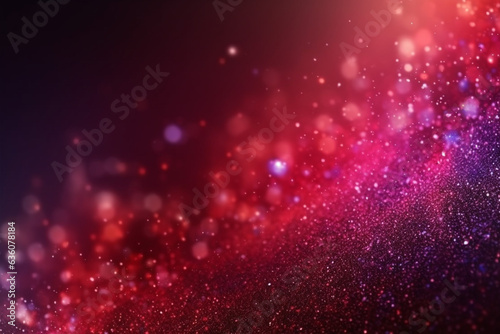 Abstract red and purple glitter lights defocused background