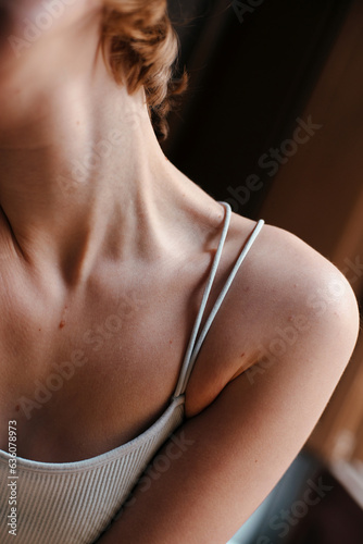 Neck and clavicle of a woman