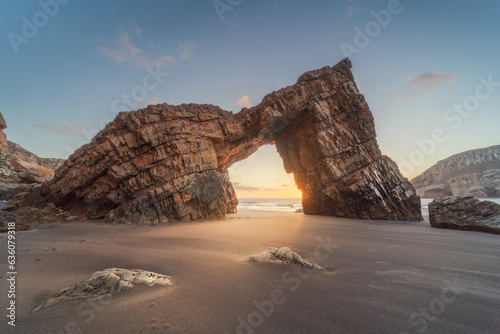 Arch formation in a wild beach of Spain
