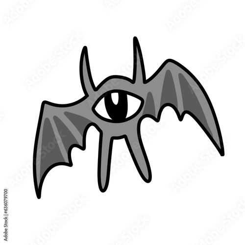halloween ghost with bats and scary illustration