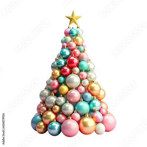 Christmas tree with decorations on a transparent background © AkuAku