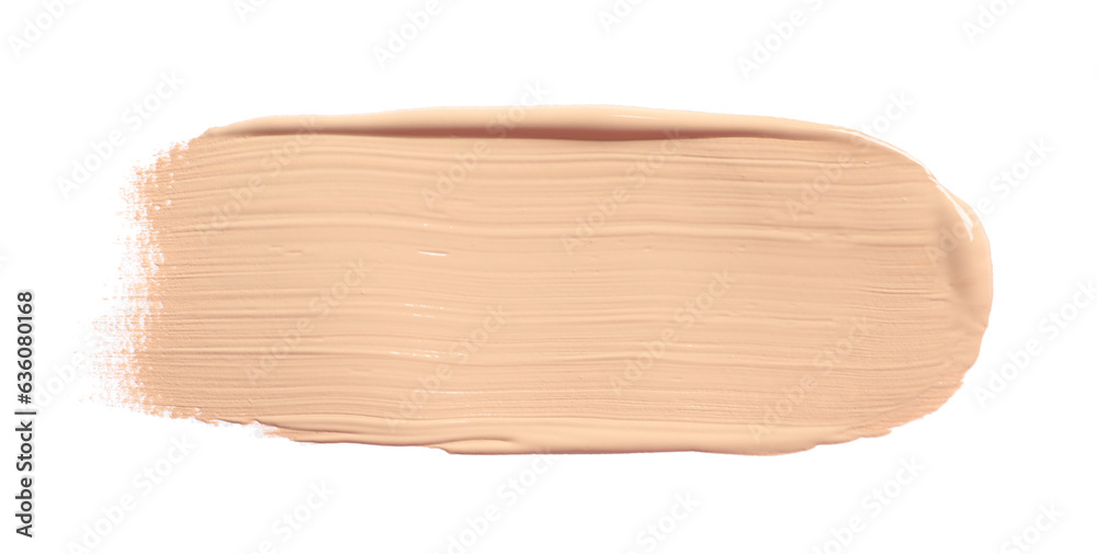 Smear of skin foundation isolated on white, top view Smear of skin foundation isolated on white, top view