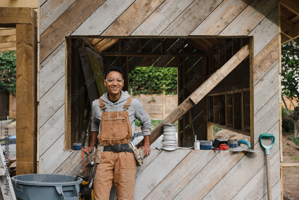 Happy Carpenter Portrait on the jobsite. Happy Carpenter Portrait on the jobsite.