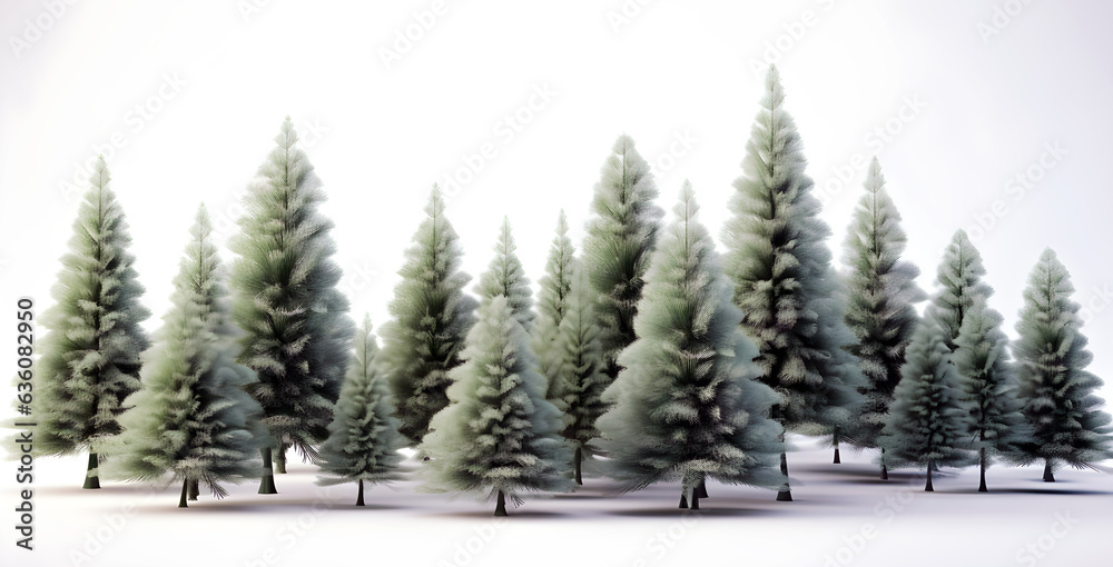 Conifer tree covered with snow-Generative AI
