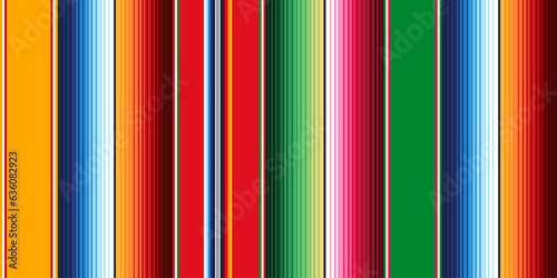 Blanket stripes seamless vector pattern. Colorful ethnic mexican poncho. 