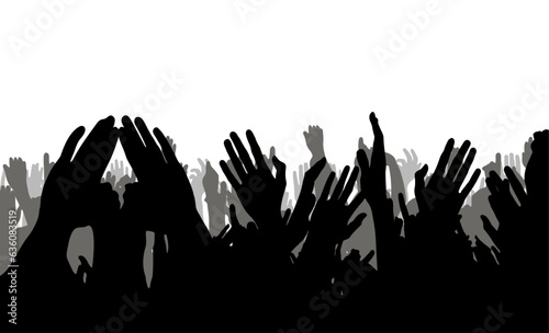 Crowd silhouette on white background